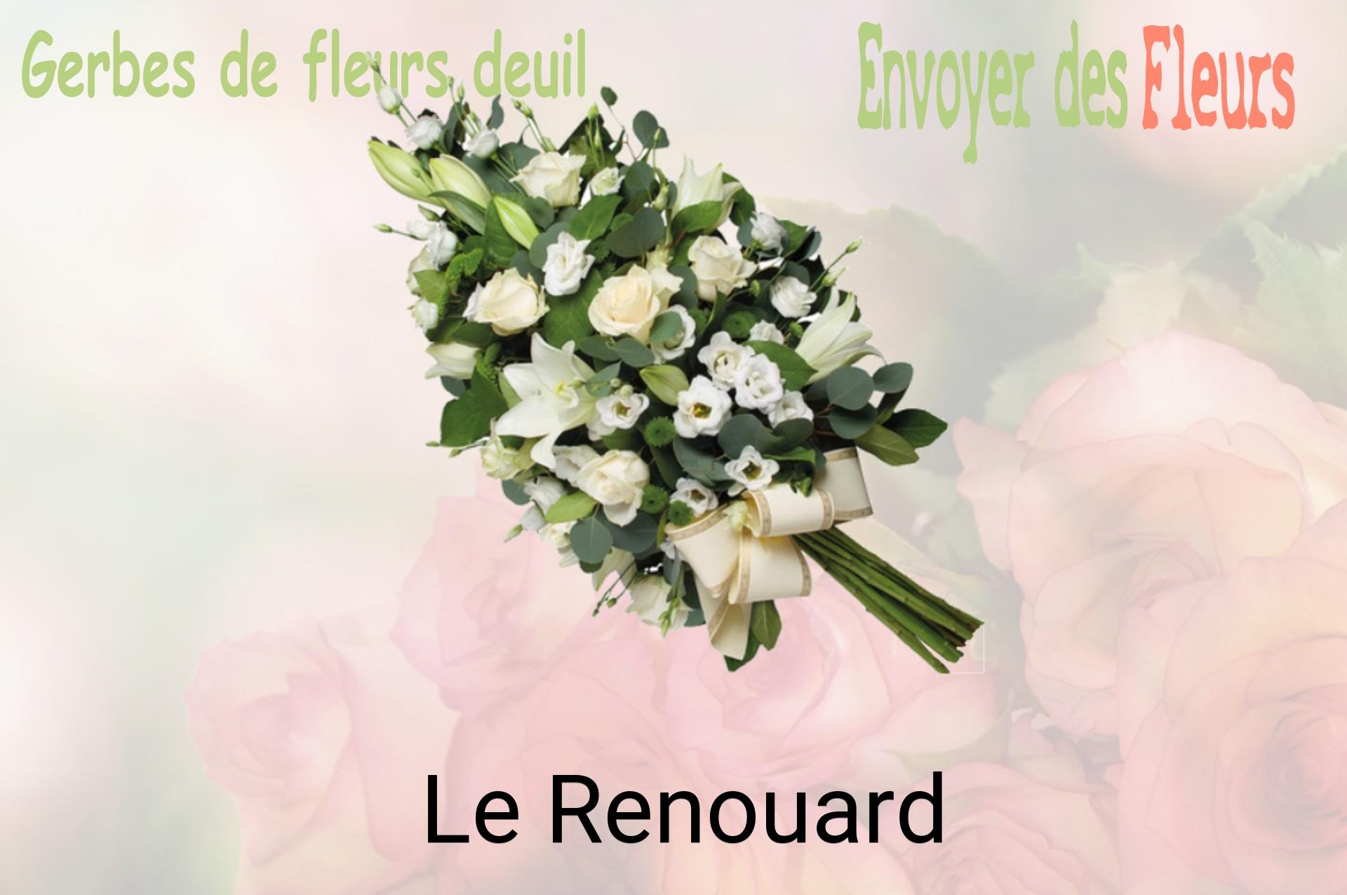 Gerbe de fleurs de deuil livrée à Le Renouard